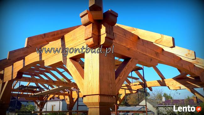 Ozdobna altana 4x4 + gonty OwensCorning + balustrady altanka