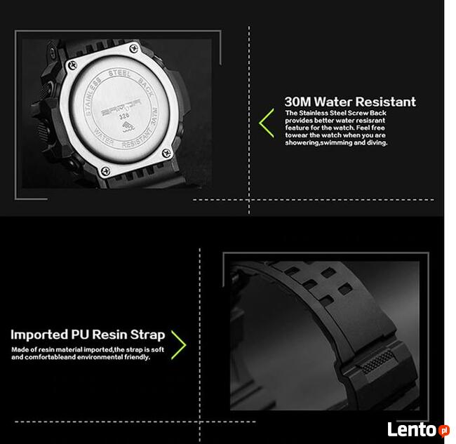 Cyfrowy LED zegarek do PLYWANIA / sport