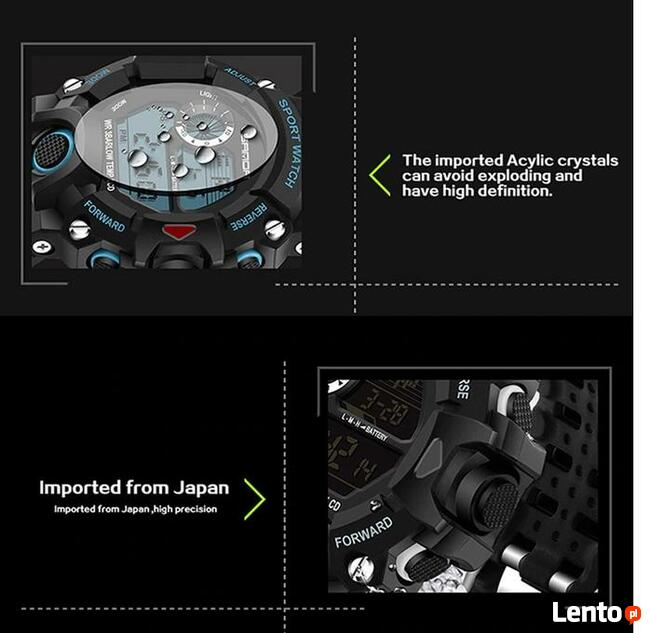 Cyfrowy LED zegarek do PLYWANIA / sport
