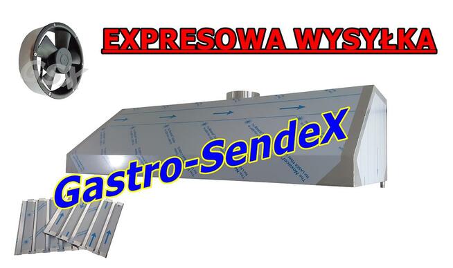 Okap Gastronomiczny SD 150x70x40 + filtry + WENTYLATOR 625m3