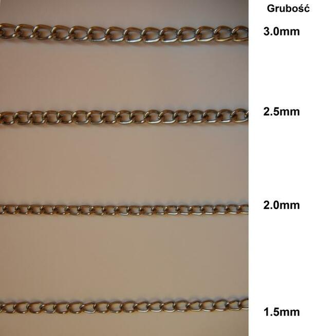 Łańcuszek złoty srebrny do torebek, obroży
