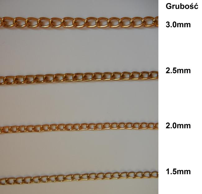 Łańcuszek złoty srebrny do torebek, obroży