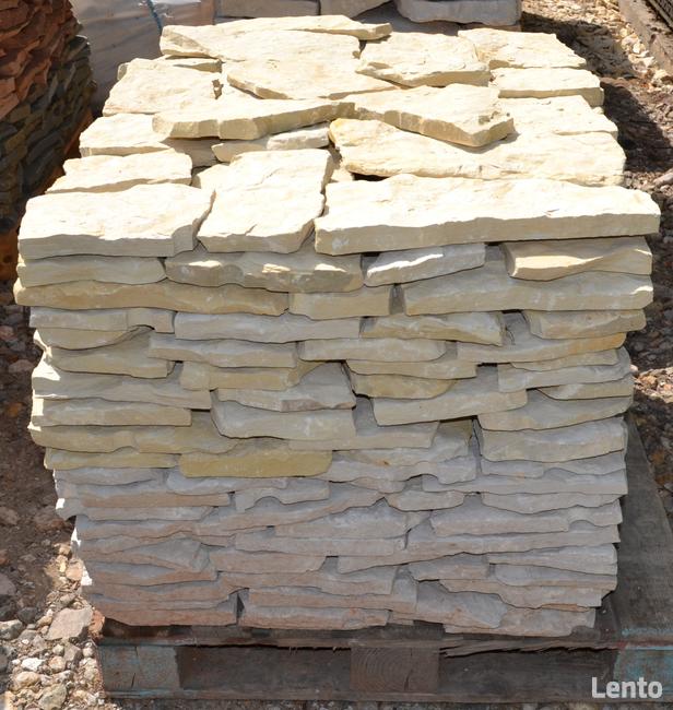 KAMIEŃ NATURALNY Kremowy Biały Kamień Cięty Kamien Elewacyjn