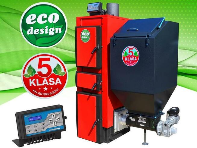 KOCIOŁ 14KW 140m2 z podajnikiem EKOGROSZEK PLESZEW 5 KLASA