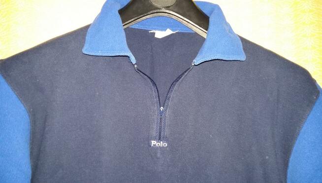 Koszulka, bluzka Polo granatowo - niebieska.Bawełna