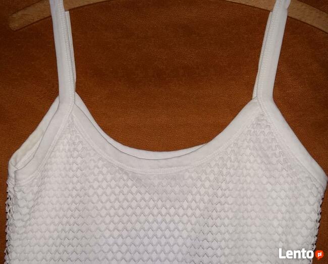 Biały siateczkowy Top na ramiączkach.Roz.S