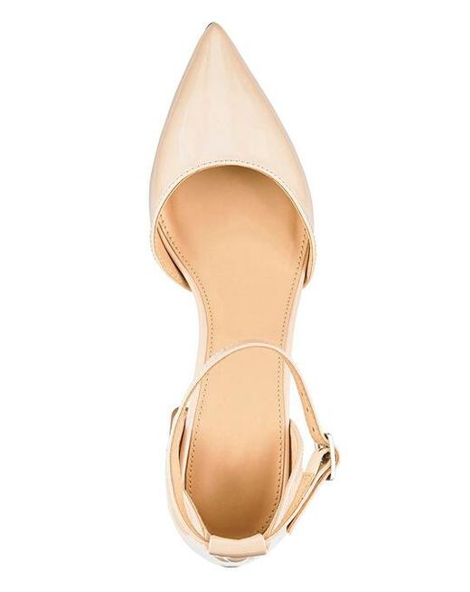 40 czółenka cieliste beżowe nude na klocku 25cm mały defekt