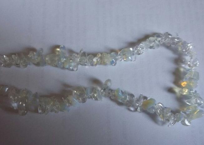 naszyjnik 45 cm opal mleczny naturalny 6-15 mm srebro 925