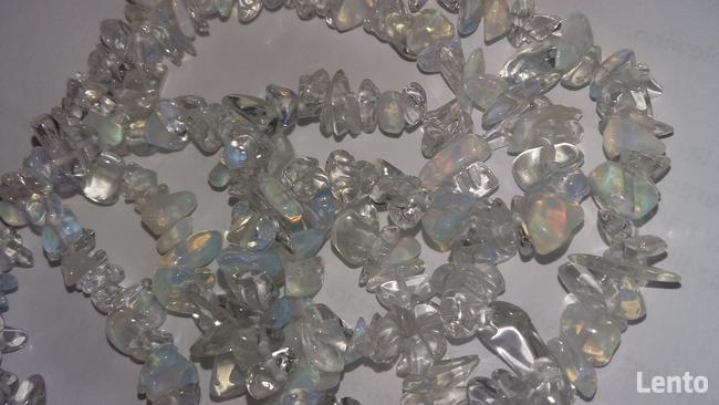 naszyjnik 45 cm opal mleczny naturalny 6-15 mm srebro 925