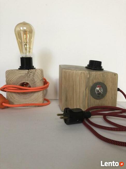 Lampa loft drewno hand made