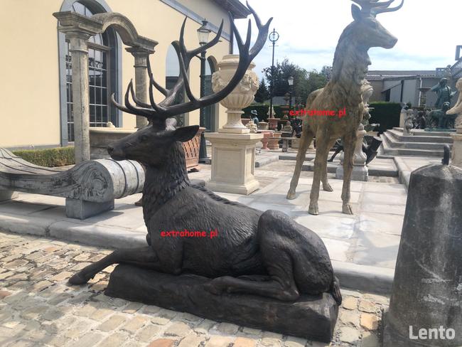 Jeleń szlachetny z brązu symbol męstwa i dumy H 190 cm