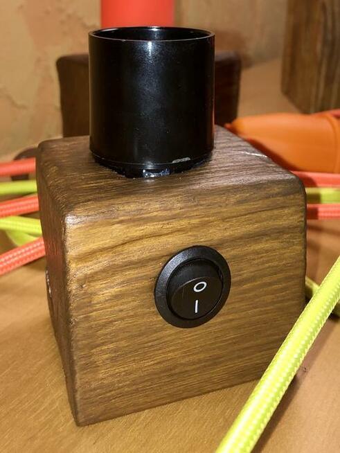 Lampa loft drewno hand made