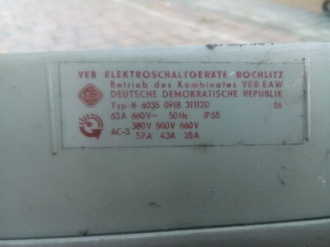 Wyłącznik 3 fazy trójkąt gwiazda 57 A