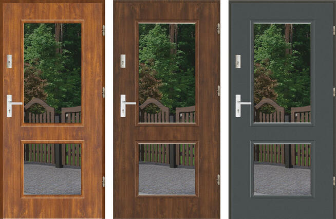 Polskie GRUBE 72mm drzwi wejściowe LUX DUO2/F15