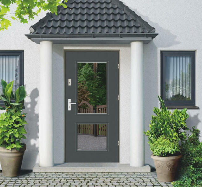 Polskie GRUBE 72mm drzwi wejściowe LUX DUO2/F15