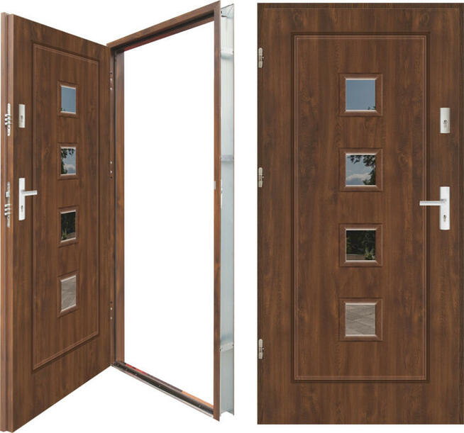 Polskie GRUBE 72mm drzwi wejściowe LUX DUO2/F15