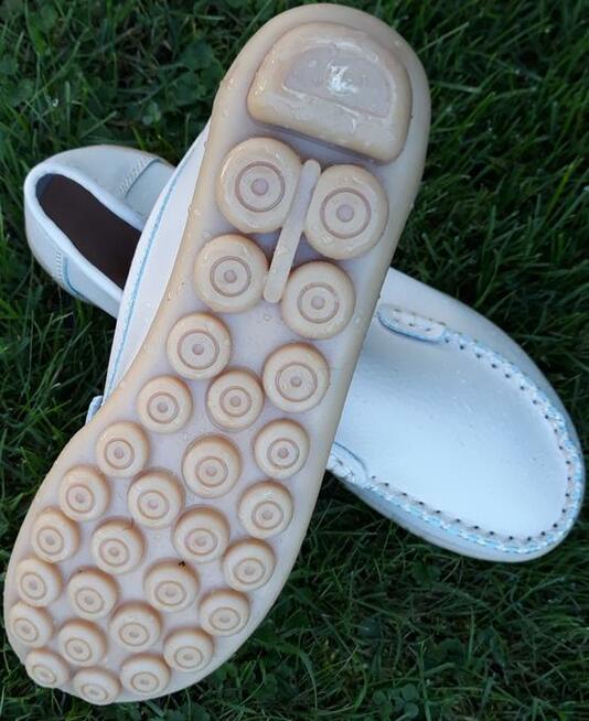 36 mokasyny damskie skórzane beżowe 23cm