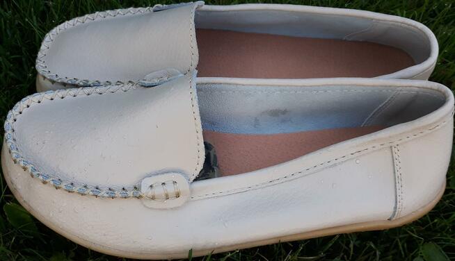 36 mokasyny damskie skórzane beżowe 23cm