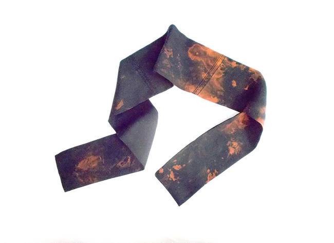 grunge opaska na włosy, boho przepaska rudo czarna