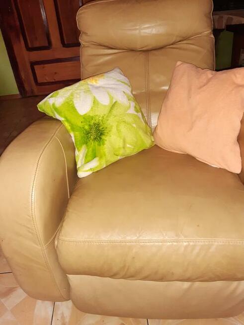 KANAPA- SOFA + FOTEL RELAX-ROZKŁADANY