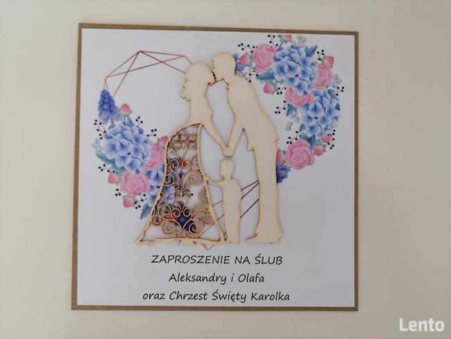 zaproszenia łączone na ślub i chrzest lub roczek (2 w 1)