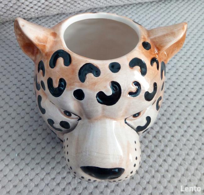 Gepard doniczka głowa kota osłonka koci pyszczek