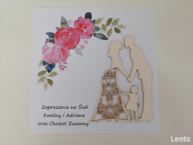 zaproszenia łączone na ślub i chrzest lub roczek (2 w 1)