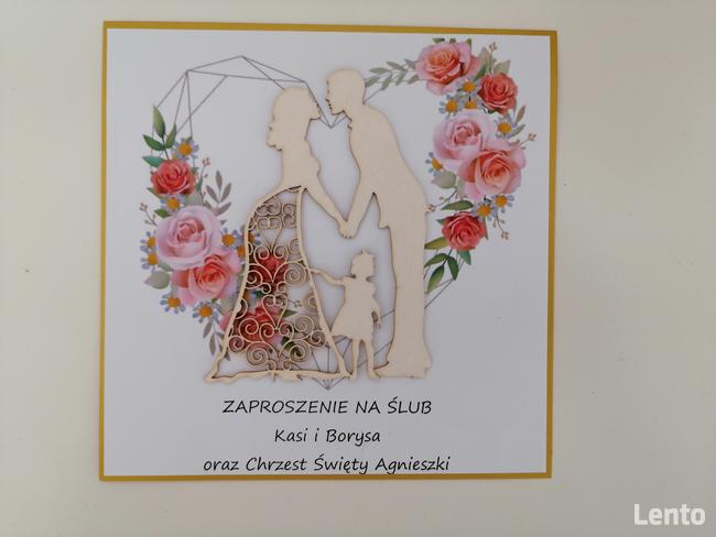 zaproszenia łączone na ślub i chrzest lub roczek (2 w 1)