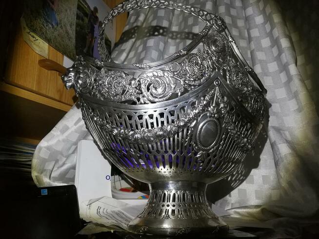 Antyczny srebrny KOSZYK