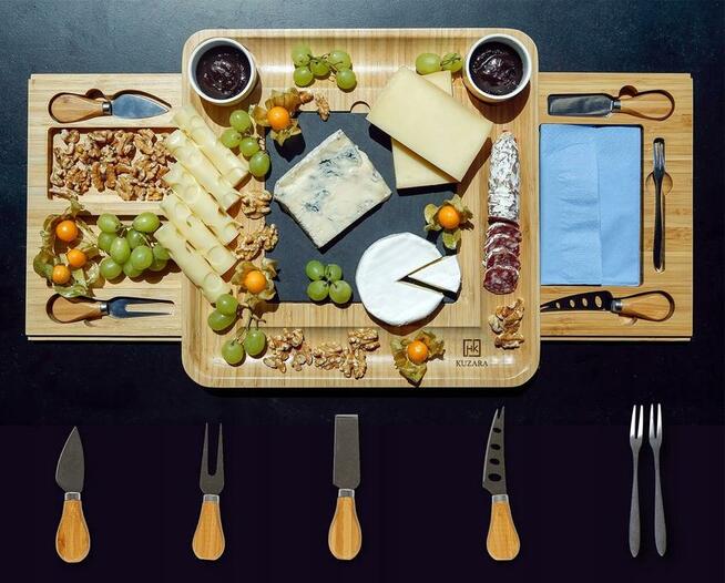 deska do serów i wędlin wesele prezent bambusowa