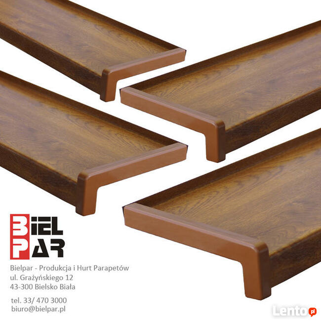 Parapety Stalowe Złoty Dąb i Orzech - na wymiar