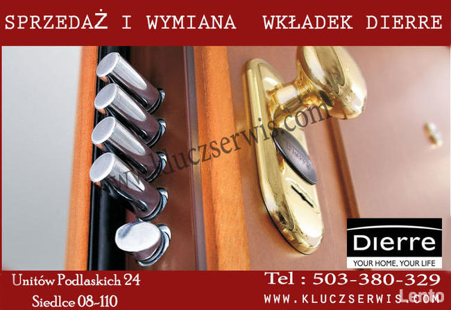 Wkładka zamka Dierre - Sprzedaż - Wymiana - Siedlce