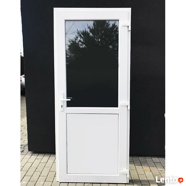 Drzwi wejściowe 90x210 pcv plastikowe