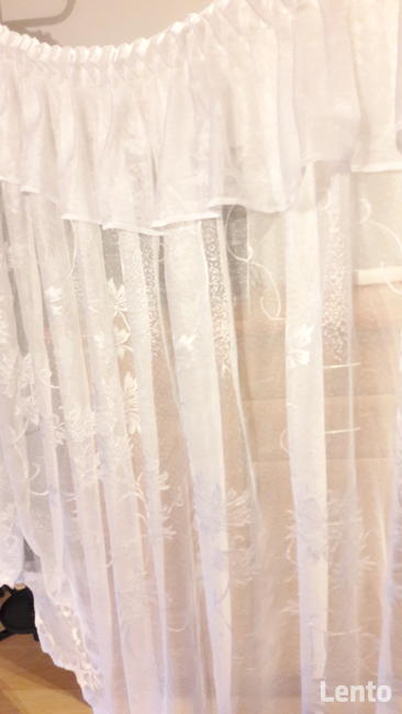Firanka żakardowa biała szer.200 / 133 wys. firana gotowa