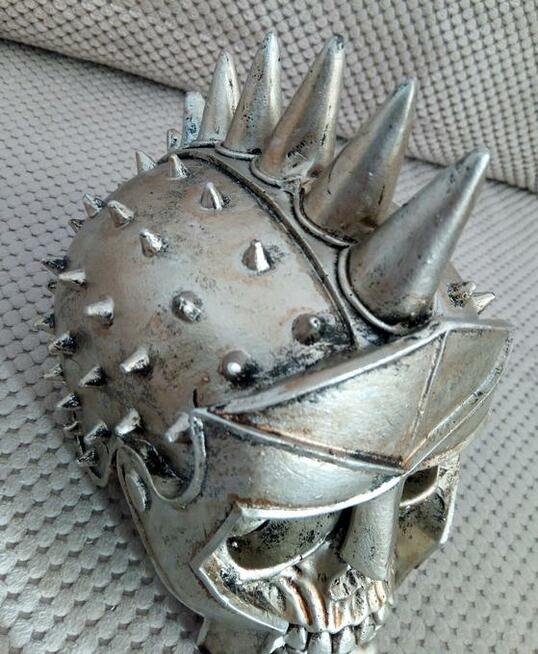 Steampunk srebrna Czaszka w hełmie skull