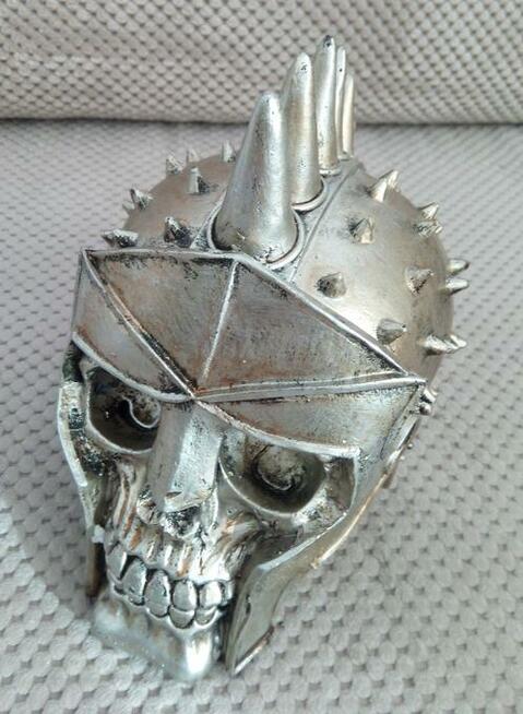 Steampunk srebrna Czaszka w hełmie skull