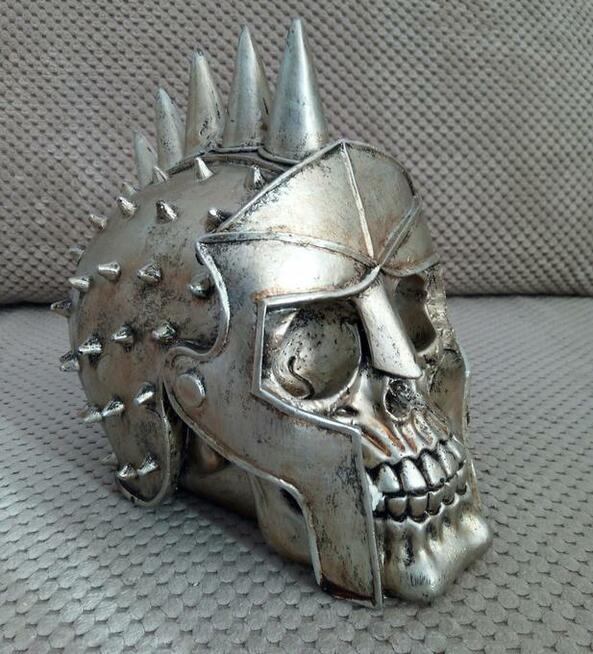 Steampunk srebrna Czaszka w hełmie skull