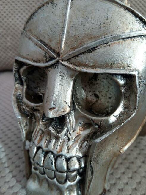 Steampunk srebrna Czaszka w hełmie skull