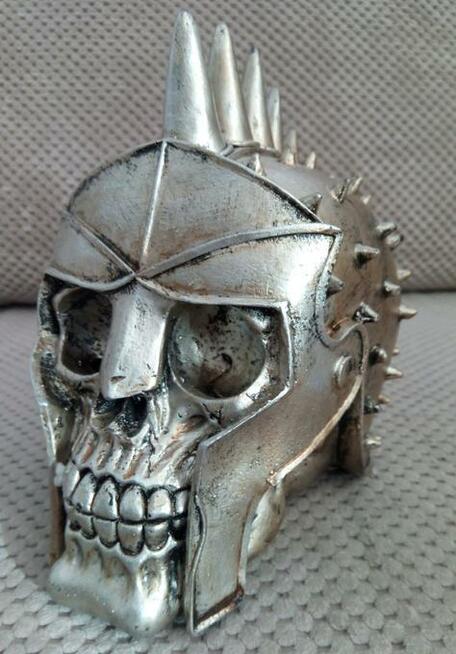 Steampunk srebrna Czaszka w hełmie skull