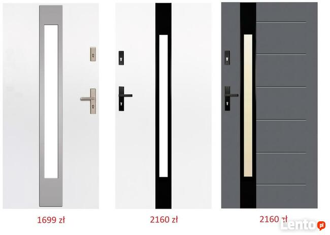 DRZWI ZEWNĘTRZNE 55mm PROMOCJA kpl wkładka próg klamka