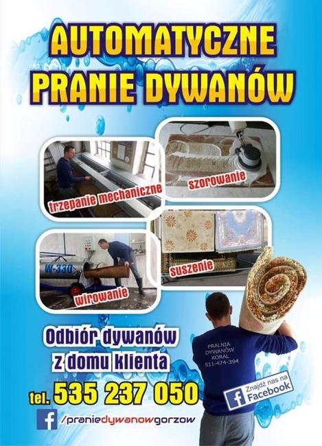 CZYSZCZENIE PRANIE DYWANÓW Tapicerek GORZÓW TEL. 535237050
