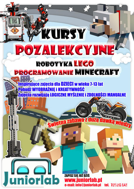 Zajęcia z robotyki Lego oraz programowania w Minecraft