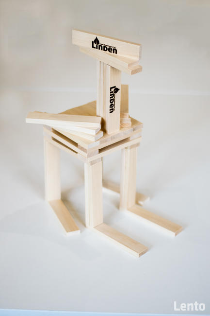 Polskie drewniane klocki Linden zestaw 100 szt. w worku. EKO