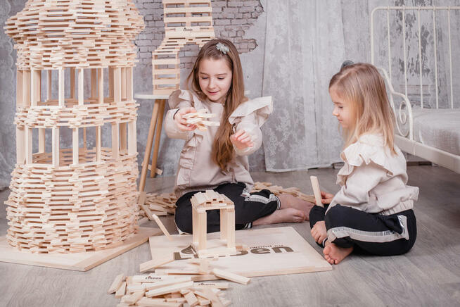 Klocki drewniane 200 szt. Pomysł na prezent dla dziecka.