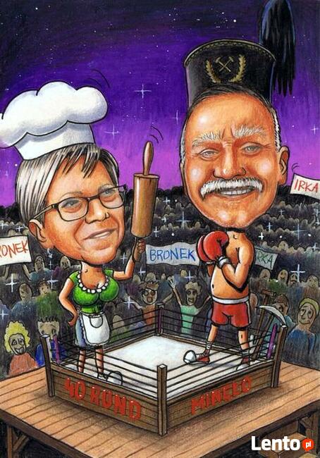 KARYKATURA ZE ZDJĘCIA A3 2 osoby - prezent na ślub urodziny