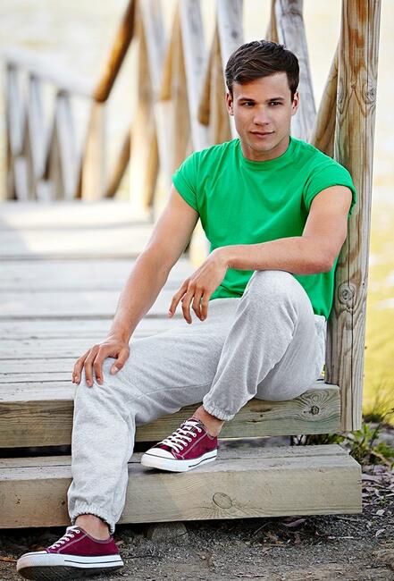 Męskie Spodnie dresowe ściągacz szare FRUIT of the LOOM