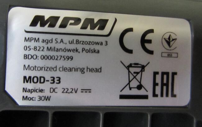 Turboszczotka do odkurzacza MPM MOD-33