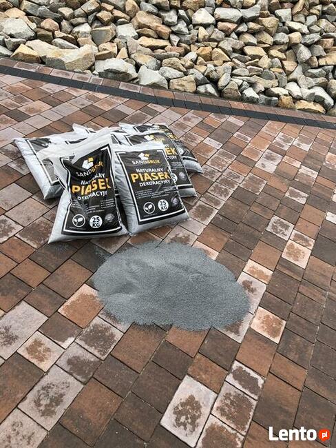 Suchy Płukany Piasek Bazaltowy Fuga Zasypka Grafit 0-2mm