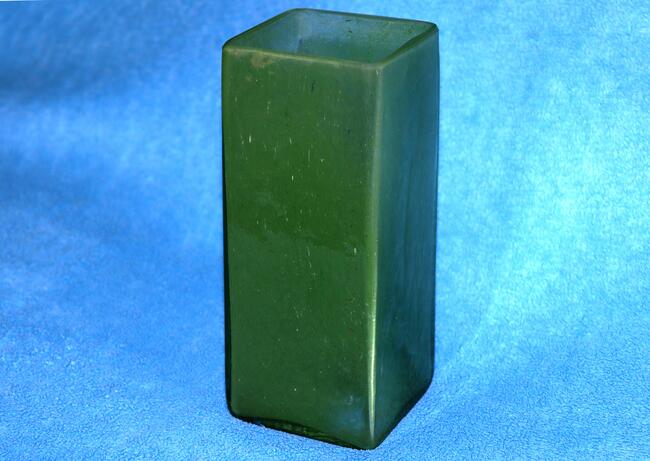Wazon zielony szkło barwione wazon kwadratowy ozdobny