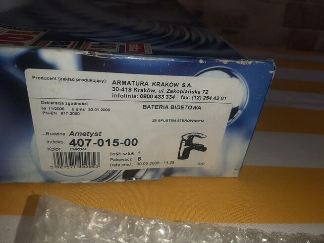 Ametyst 40701500 bateria bidetowa chrom kfa